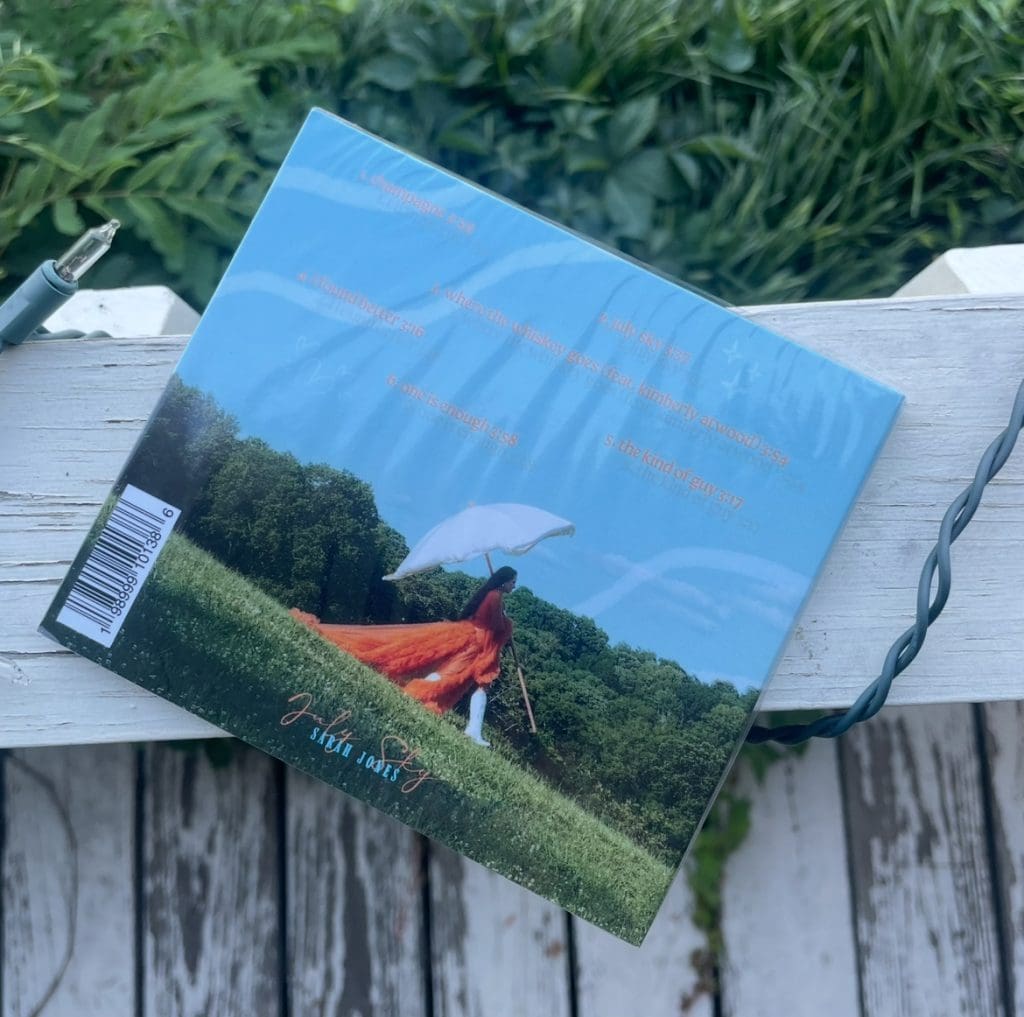 Sarah Jones "July Sky" CD (back cover)